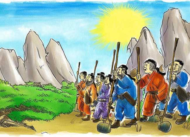 儿童神话故事简短内容图片 - 愚公移山简笔手抄报 手抄报图片大全集 儿童神话故事简短内容图片 - 愚公移山简笔手抄报 手抄报图片大全集