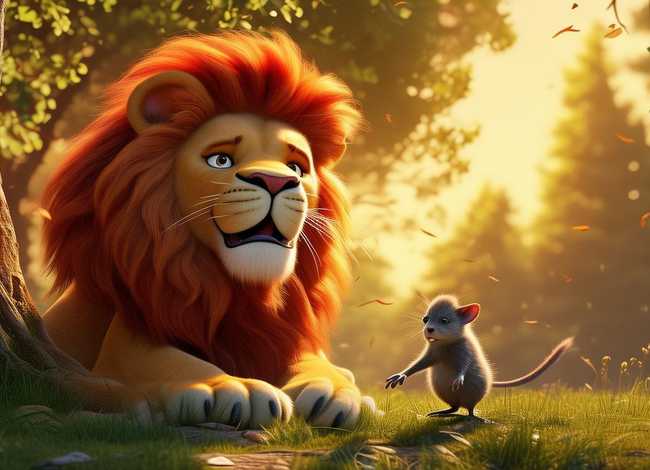 英文带图小故事 狮子与老鼠英文绘本故事