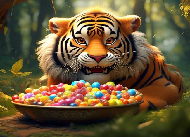 老虎吃糖故事在线听、没有牙齿的大老故事内容