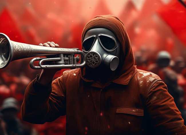 红色革命小故事简笔画；吹冲锋号的人怎么画