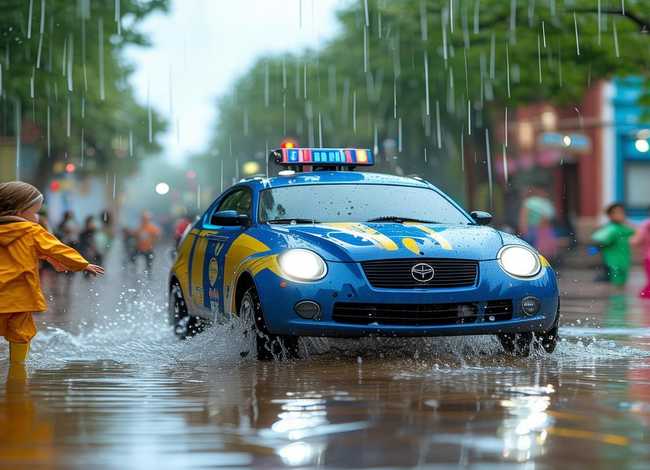 小警车儿童故事绘本;亲子共读《大雨哗啦哗啦下》 小警车儿童故事绘本;亲子共读《大雨哗啦哗啦下》