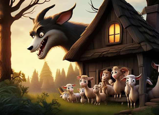 儿童讲大灰狼与小山羊故事；格林童话故事-狼和七只小山羊