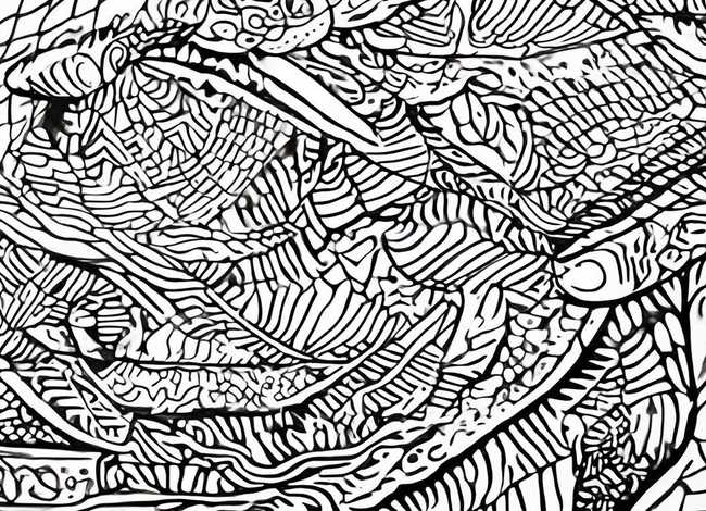 儿童黑白线描插画图片，线描风格插画-《线描装饰画》