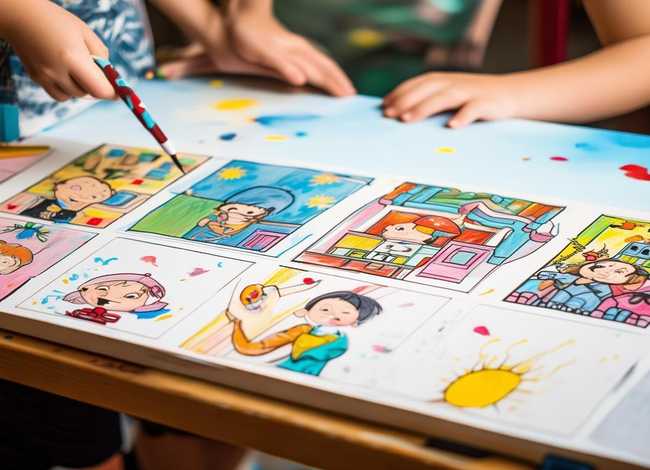 儿童简笔连环画6张（大队委才艺表演画画最好看又简单的）