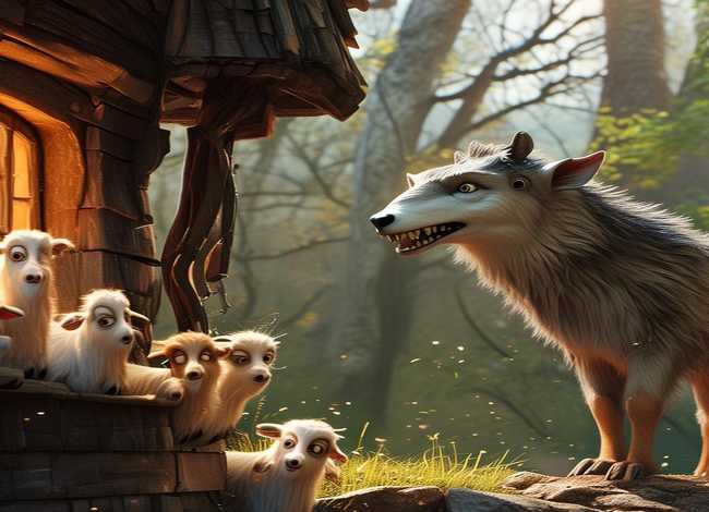 儿童讲大灰狼与小山羊故事；格林童话故事-狼和七只小山羊