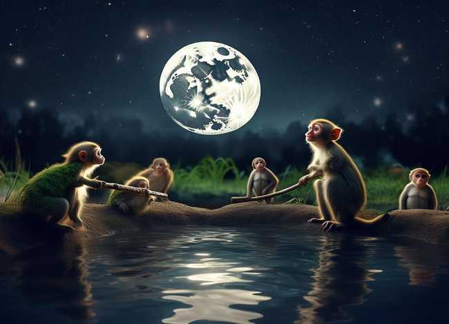 猴子的故事睡前故事 - 猴子捞月亮睡前故事