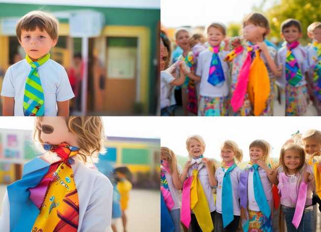 领带儿童、小学生带绳子的领带怎么打