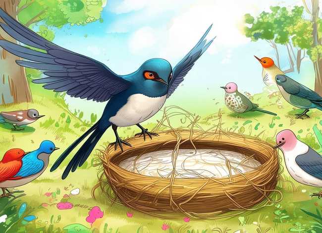 燕子搭窝童话故事；《群鸟学艺》读后感