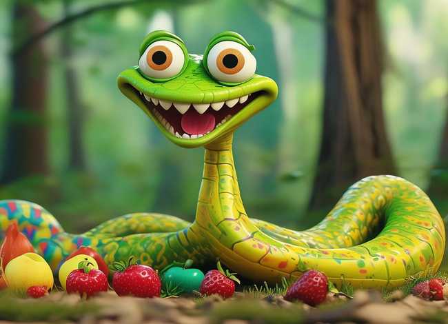 绘本小蛇饿了绘画步骤 - 绘本名称-好饿的小蛇