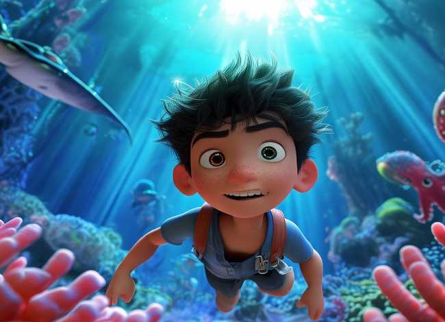 海底世界的故事视频；九十年代动画片 主角叫阿东是讲在海里历险的