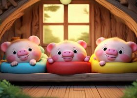 三只小猪儿童版故事；三只小猪的故事 儿童睡前故事 经典童话故事