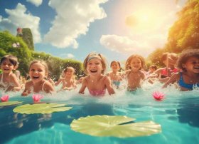 夏日儿童画图片 创意儿童画赏析——快乐游泳,清凉一夏!