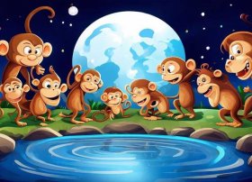 儿童绘本阅读带拼音故事，《猴子捞月》儿童绘本故事分享