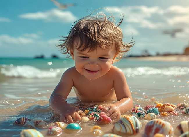 贝壳儿童故事；一个海边捡贝壳的小故事!