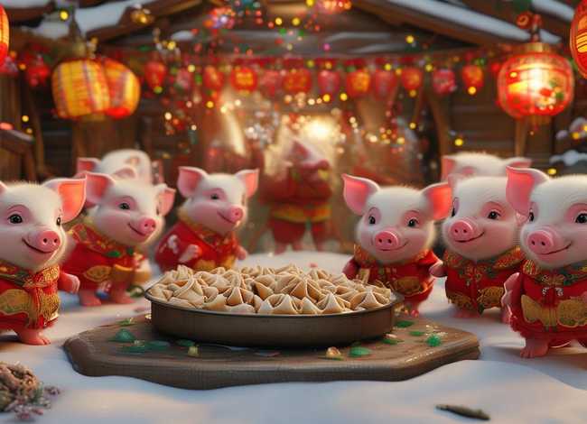 过年幼儿故事；小猪过年童话故事