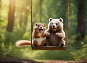 关于幼儿荡秋千的小故事 小松鼠和小熊荡秋千的看图编故事