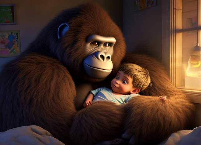 大猩猩小故事,绘本故事-《晚安,大猩猩》 大猩猩小故事,绘本故事-《晚安,大猩猩》