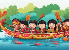 儿童端午节画；端午节龙舟简笔画简单