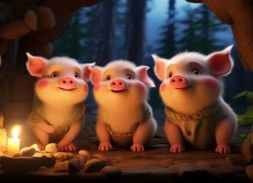 关于小猪的儿童故事（三只小猪的故事 儿童睡前故事 经典童话故事）