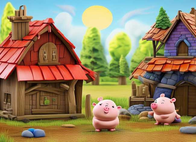 三只小猪动画片免费观看儿童故事，三只小猪盖房子故事文字