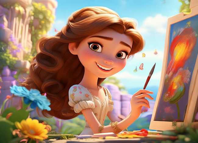 小朋友画画故事;爱画画的公主的故事 小朋友画画故事;爱画画的公主的故事