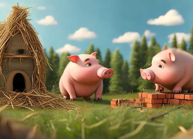 三只小猪盖房子故事视频，三只小猪的故事盖房子