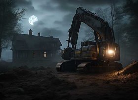 推土机故事在线试听；坟头屋传说故事