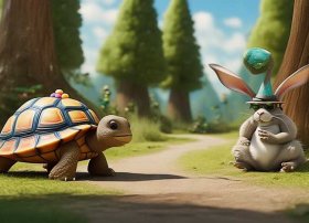 兔八哥龟兔赛跑故事；≡年级作文龟兔赛跑