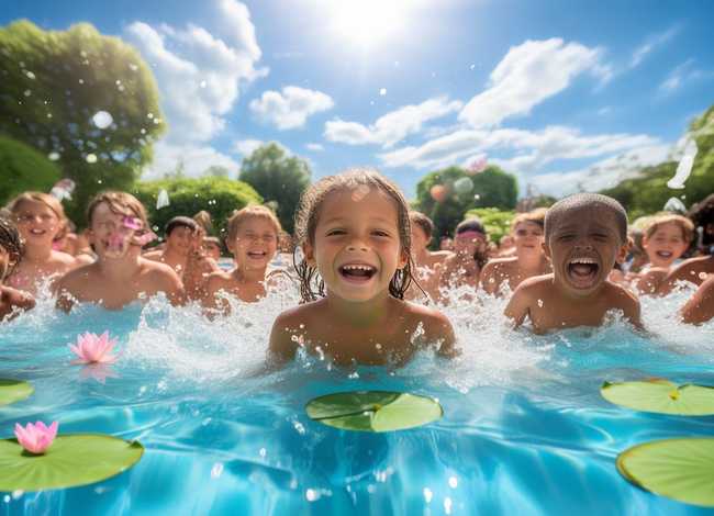 夏日儿童画图片 创意儿童画赏析——快乐游泳,清凉一夏! 夏日儿童画图片 创意儿童画赏析——快乐游泳,清凉一夏!