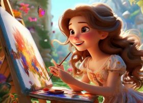 小朋友画画故事；爱画画的公主的故事