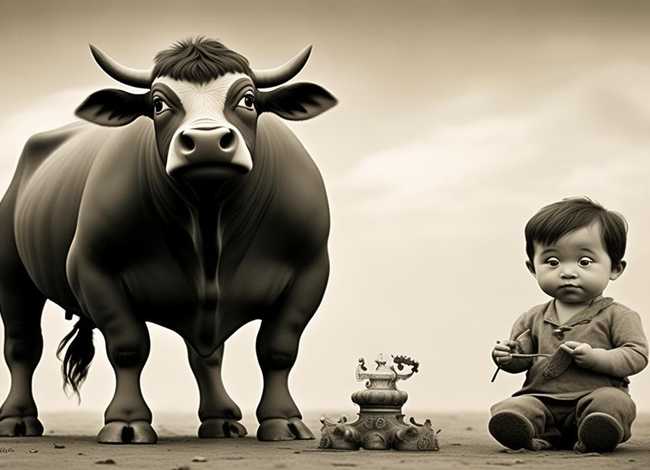 幼儿成语故事简笔画;简笔画成语故事对牛弹琴 幼儿成语故事简笔画;简笔画成语故事对牛弹琴