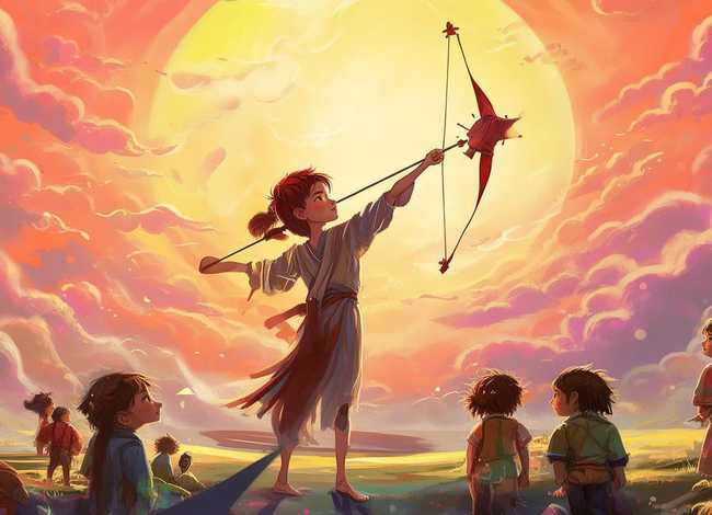 后羿射日的神话故事儿童；后羿射日的神话故事