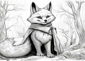 故事画简笔画 黑白；列那狐的故事插画简笔画-列那狐的故事列那狐的故事怎么