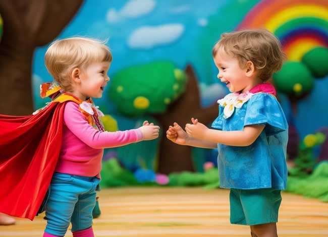 播放少儿节目故事，简单的由2个人的儿童故事表演