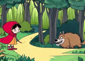 儿童故事简笔画大全（儿童简笔画-大灰狼与小红帽的故事）