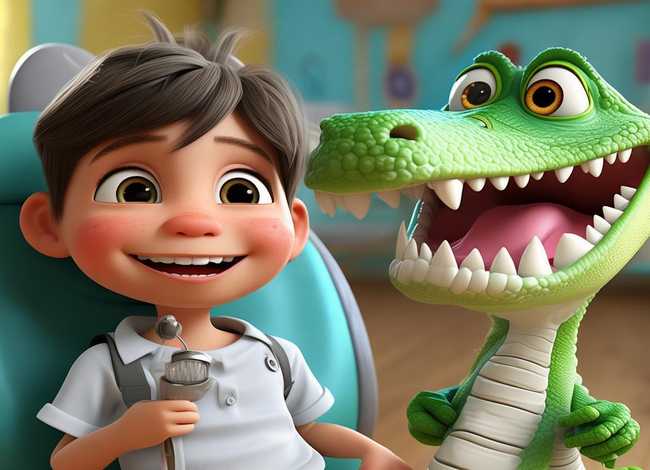 关于保护牙齿的儿童故事；牙齿那些事-绘本阅读《鳄鱼怕怕,牙医怕怕》