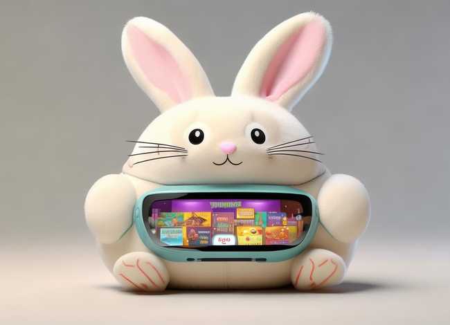 儿童听故事音箱兔子外形，海量少儿内容,智能语音陪伴-米兔智能故事机