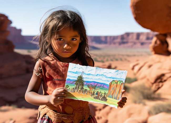 印第安人儿童绘画（谢伊峡谷纳瓦霍人的战争）