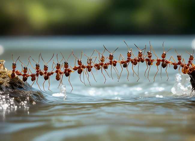 蚂蚁过河震撼视频，蚂蚁是怎么过河的呢