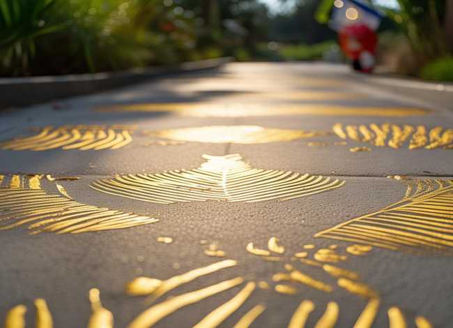 注音小故事、铺满金色巴掌的水泥道带拼音课文