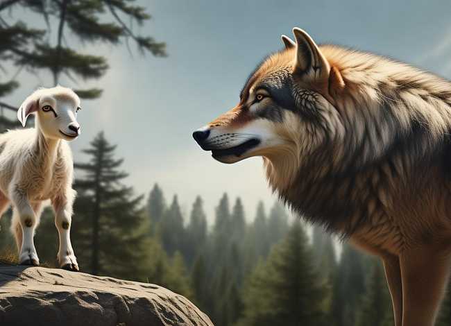 小山羊和狼的道理 - 狼和小山羊故事 小山羊和狼的道理 - 狼和小山羊故事