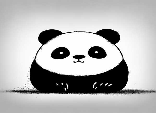 儿童黑白插画图片 外国黑白简笔插画-黑白色的大熊猫上色简笔画要怎么画 儿童黑白插画图片 外国黑白简笔插画-黑白色的大熊猫上色简笔画要怎么画