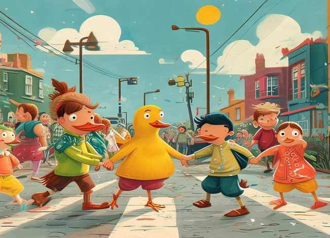 小朋友过马路的故事 关于鸭子过马路的故事 小朋友过马路的故事 关于鸭子过马路的故事