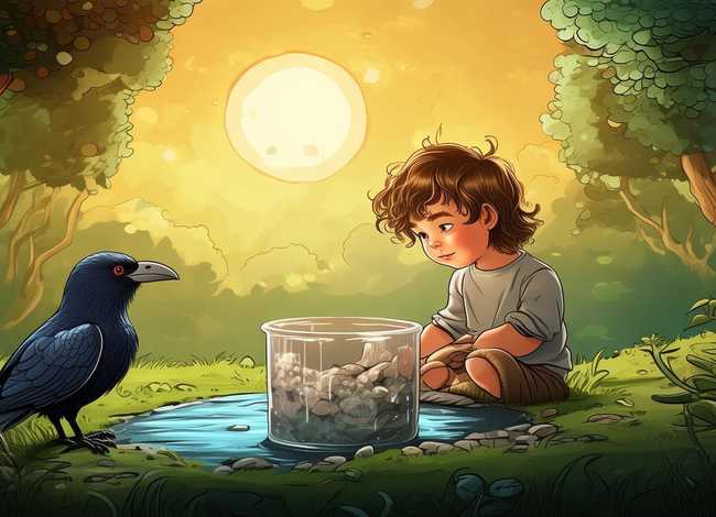 儿童睡前故事mp3听讲 - 乌鸦喝水 伊索寓言故事 儿童睡前童话故事