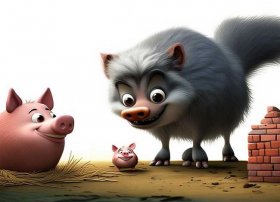 三只小猪和狼儿童故事，谁知道三只小猪和一只大灰狼的故事急要