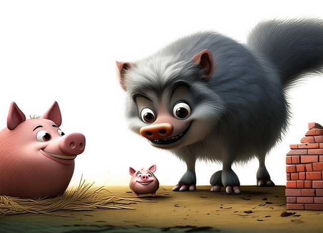 三只小猪和狼儿童故事，谁知道三只小猪和一只大灰狼的故事急要