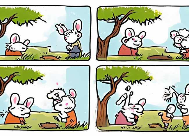 成语故事的画;守株待兔连环画四幅简笔画手抄报 手抄报模板大全 成语故事的画;守株待兔连环画四幅简笔画手抄报 手抄报模板大全