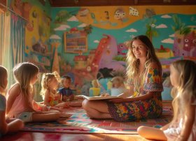 儿童睡前故事度假小屋；幼儿园生活老师