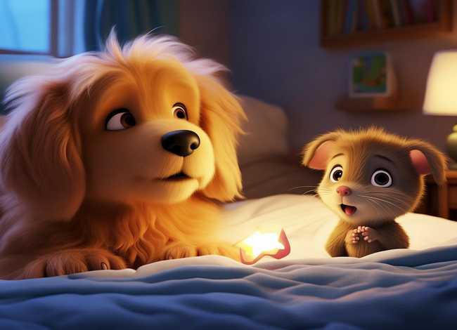 米粒有故事；淘淘狗和小老鼠米粒的睡前故事