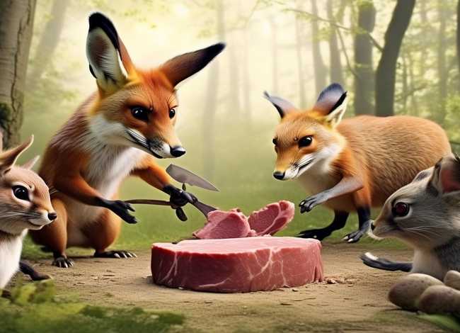 狐狸分肉的故事原稿；狐狸分肉讲的是什么故事